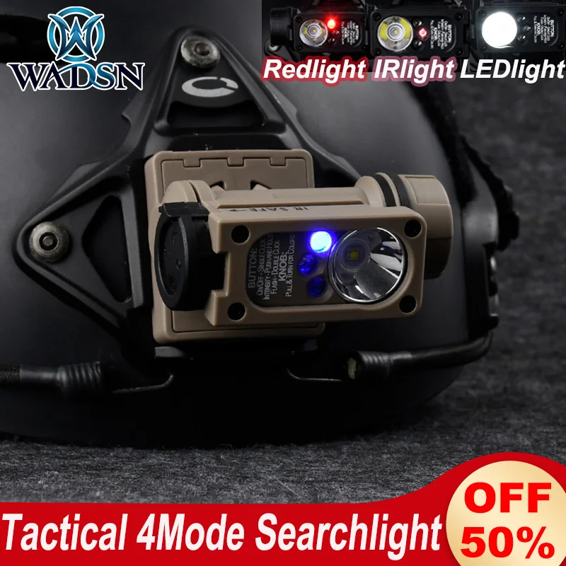 WADSN Head Lamp Tactical Helmet Strobe Light Red Blue IR LED White Lights 4 Mode Signal Lightin Outdoor Hunting Searchlight Camp
WADSN Head Lamp Tactical Helmet Strobe Light Red Blue IR LED White Lights 4 Mode Signal Lightin Outdoor Hunting Searchlight Camp