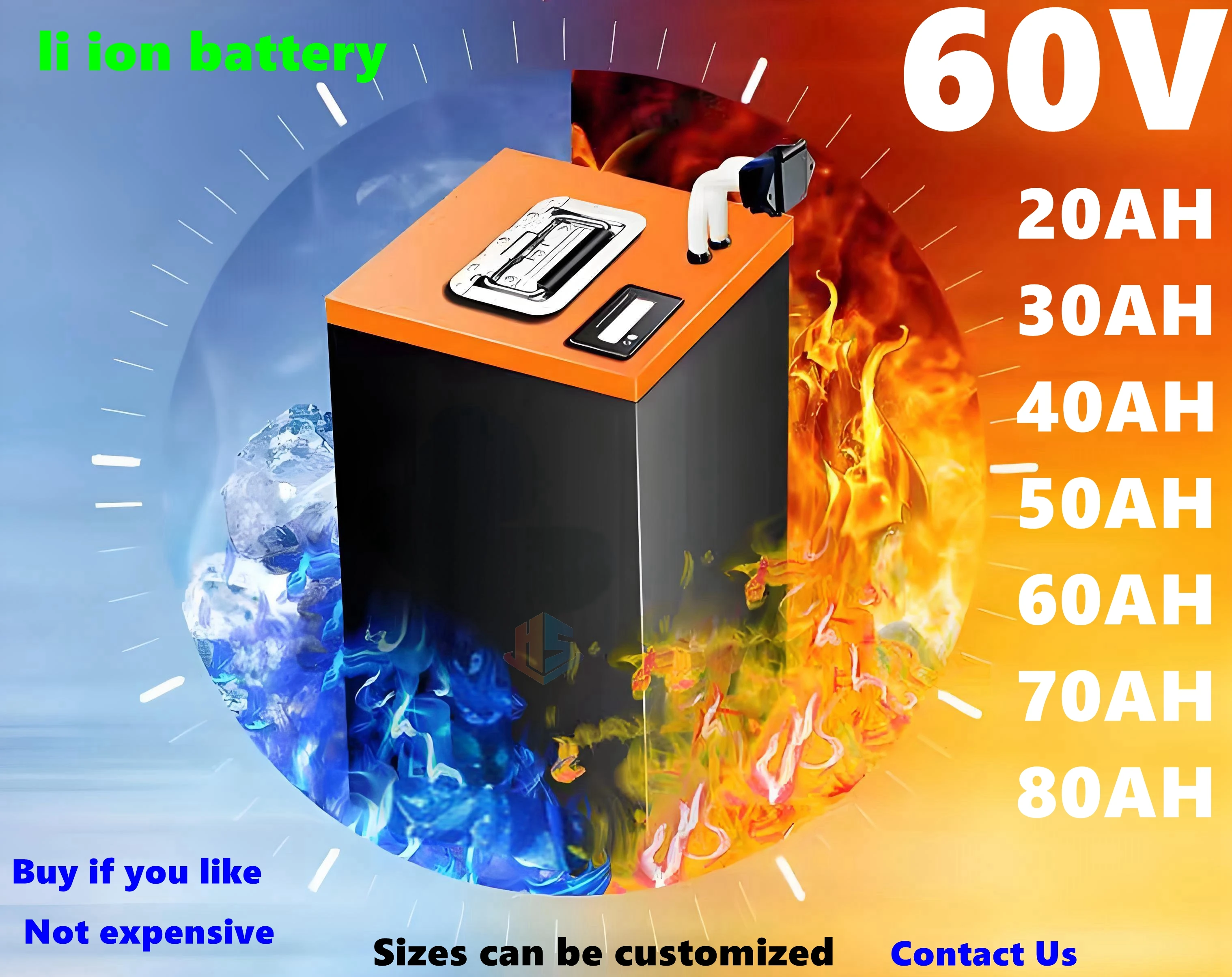 HS 60V 20Ah 30Ah 40Ah 50Ah 60Ah 70Ah 80Ah 100Ah li ion battery pack and charger suitable for 1kw 2kw 3kw 4kw 5kw electric
HS 60V 20Ah 30Ah 40Ah 50Ah 60Ah 70Ah 80Ah 100Ah li ion battery pack and charger suitable for 1kw 2kw 3kw 4kw 5kw electric