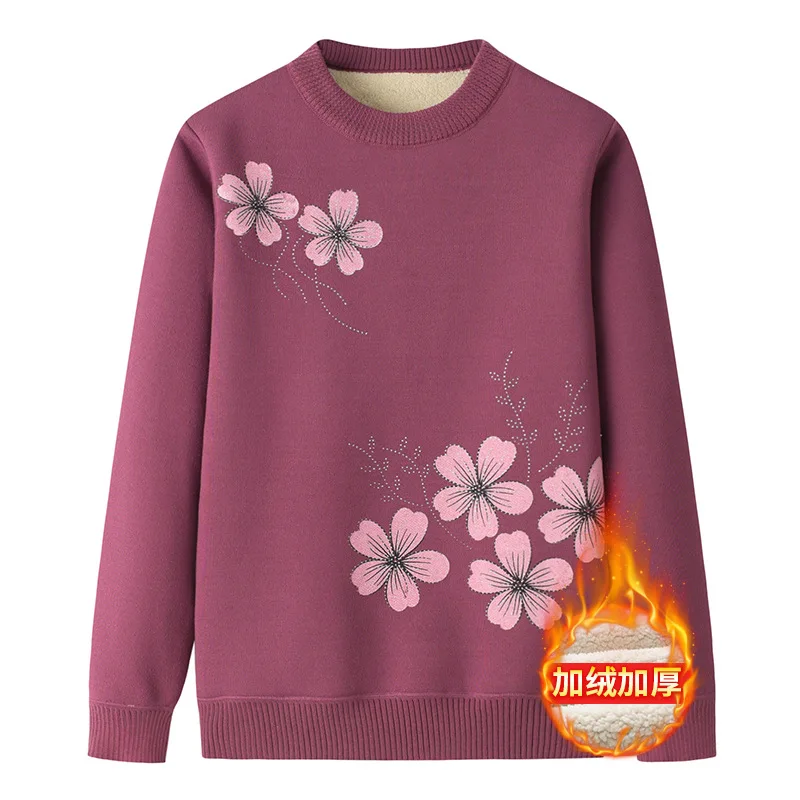 Plus Velvet Winter Middle Aged Mother Bottoming Tops Casual Thicken Warm Pullovers Sweater Women Printed Pull Femme Knitwears
Plus Velvet Winter Middle Aged Mother Bottoming Tops Casual Thicken Warm Pullovers Sweater Women Printed Pull Femme Knitwears