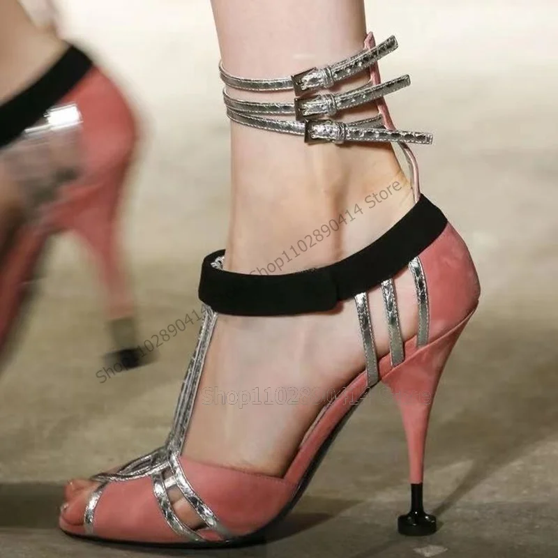 Mixed Color T Strap Peep Toe Cover Heel Pumps Ankle Buckle Strap Women Shoes Strange Style Heels Runway 2023 Zapatos Para Mujere
Mixed Color T Strap Peep Toe Cover Heel Pumps Ankle Buckle Strap Women Shoes Strange Style Heels Runway 2023 Zapatos Para Mujere