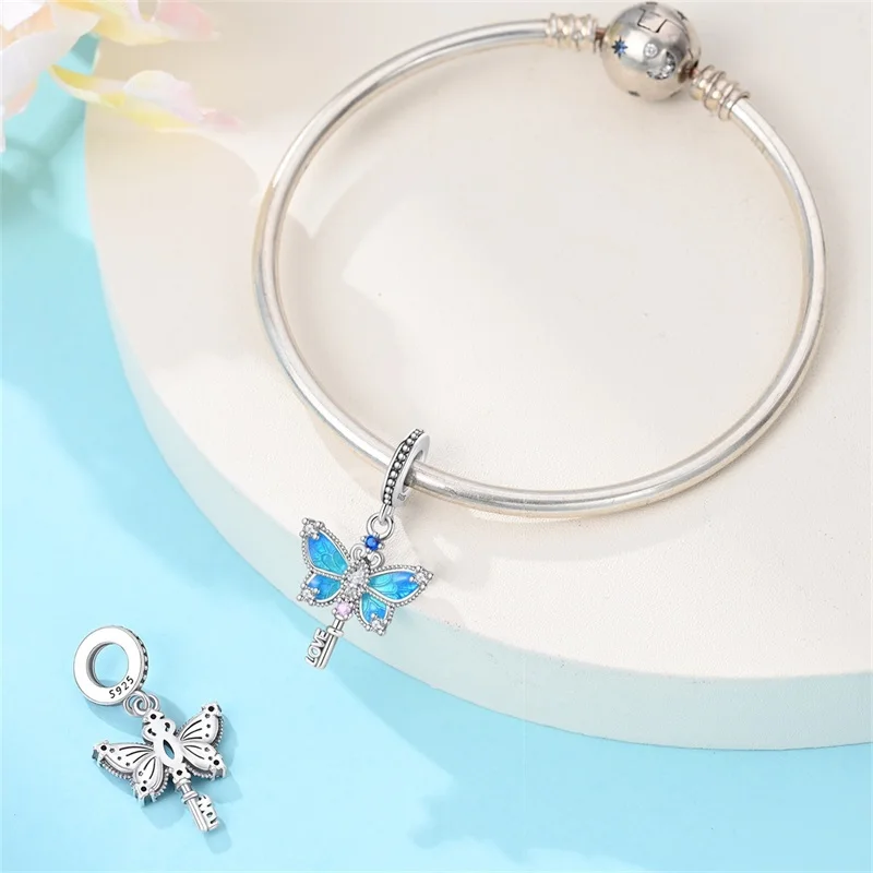 Fit 3mm Original Bracelets 925 Sterling Silver Dreamy Magic Butterfly Key Charms Pendant For DIY Women Party Jewelry Gift
Fit 3mm Original Bracelets 925 Sterling Silver Dreamy Magic Butterfly Key Charms Pendant For DIY Women Party Jewelry Gift