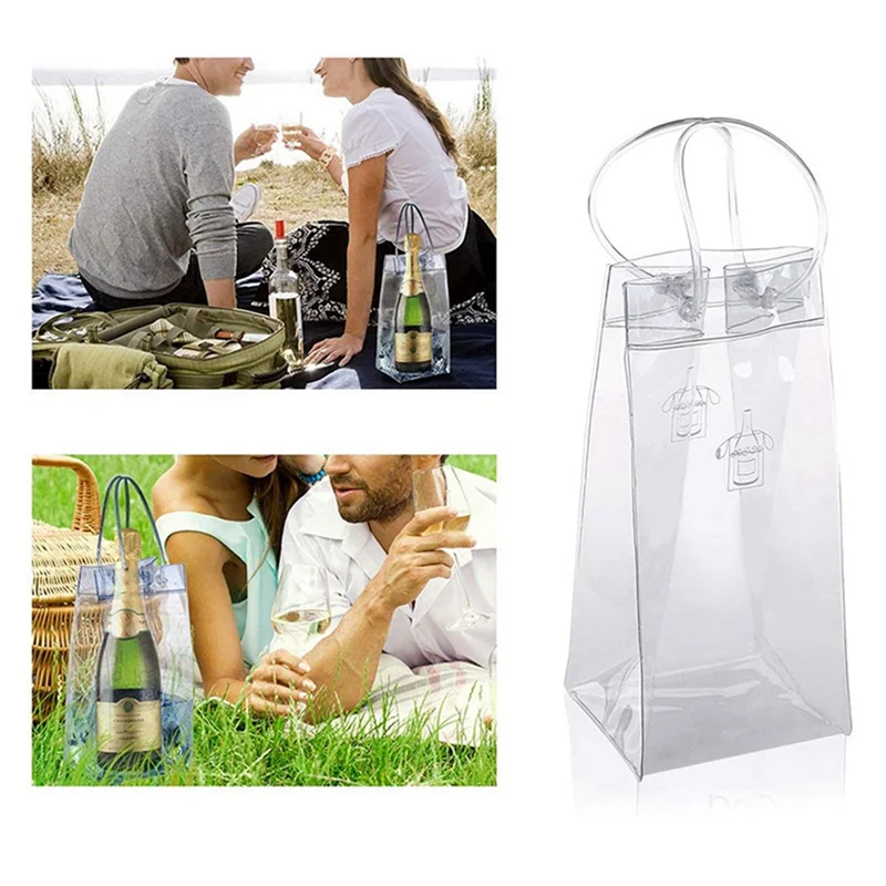 ELEG-2 PCS Ice Wine Bag With Handle Portable Collapsible Clear Wine Pouch Cooler For Party,Outdoor,Champagne,Cold Beer
ELEG-2 PCS Ice Wine Bag With Handle Portable Collapsible Clear Wine Pouch Cooler For Party,Outdoor,Champagne,Cold Beer