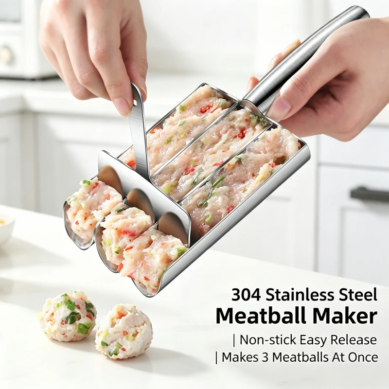304 Stainless Steel Meatball Maker, Household Fish Ball Shrimp Paste Mold, Rice Ball Spoon for Meat Filling, Kitchen Gadget Tool
304 Stainless Steel Meatball Maker, Household Fish Ball Shrimp Paste Mold, Rice Ball Spoon for Meat Filling, Kitchen Gadget Tool
