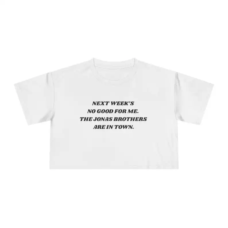 Jonas Brothers Crop Top Hangover Inspired Concert Tee Harajuku Short Sleeve Casual Clothing Street Tops Tees Aesthetic Clothes
Jonas Brothers Crop Top Hangover Inspired Concert Tee Harajuku Short Sleeve Casual Clothing Street Tops Tees Aesthetic Clothes