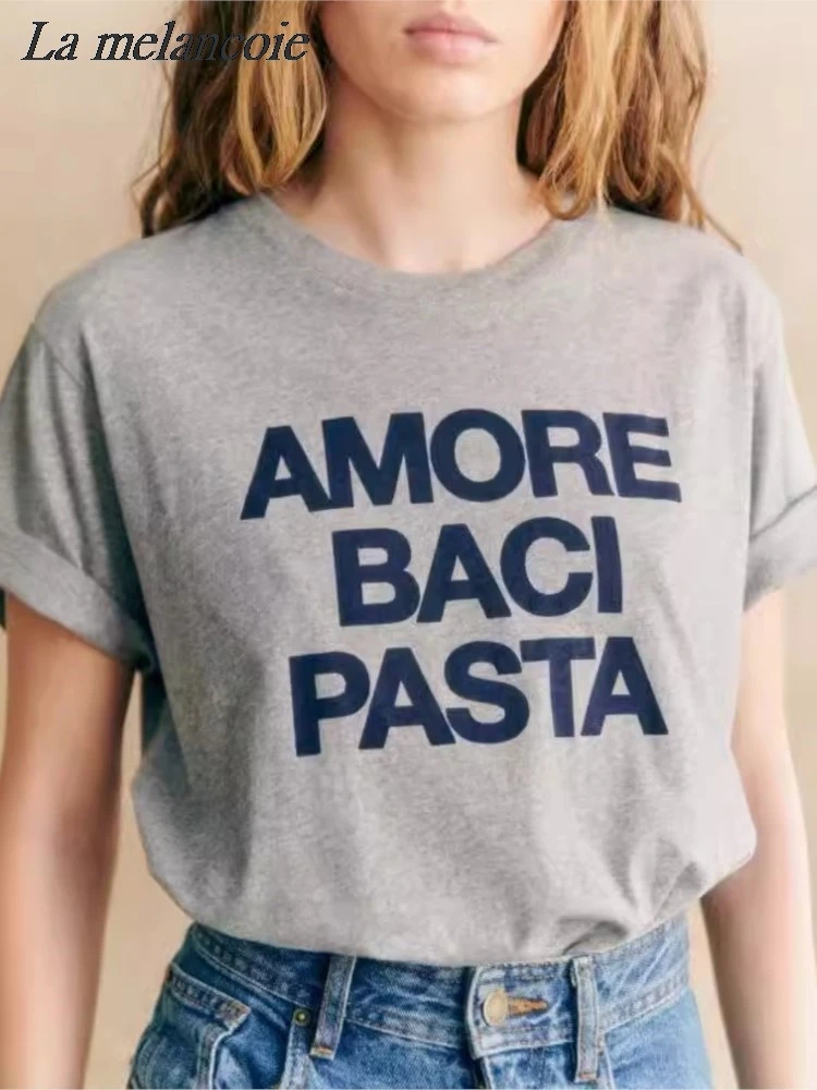 Summer Letter Print T-shirt For Woman 2024 New Round Neck Short Sleeve Cotton Tshirt Casual Fashion Tee Tops Female Clothing
Summer Letter Print T-shirt For Woman 2024 New Round Neck Short Sleeve Cotton Tshirt Casual Fashion Tee Tops Female Clothing