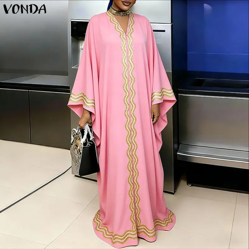 VONDA Summer Autumn Women Plus Size Dresses Loose Print Thin Long Maxi Dresses Streetwear Long Vestidos Party Robe 5XL Sundress
VONDA Summer Autumn Women Plus Size Dresses Loose Print Thin Long Maxi Dresses Streetwear Long Vestidos Party Robe 5XL Sundress