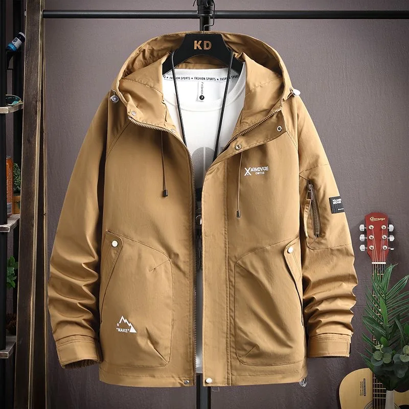 Осенне-весенняя новинка: модная ветрозащитная куртка с капюшоном для активного отдыха, мужская повседневная свободная куртка больших размеров, высококачественный блейзер
Осенне-весенняя новинка: модная ветрозащитная куртка с капюшоном для активного отдыха, мужская повседневная свободная куртка больших размеров, высококачественный блейзер