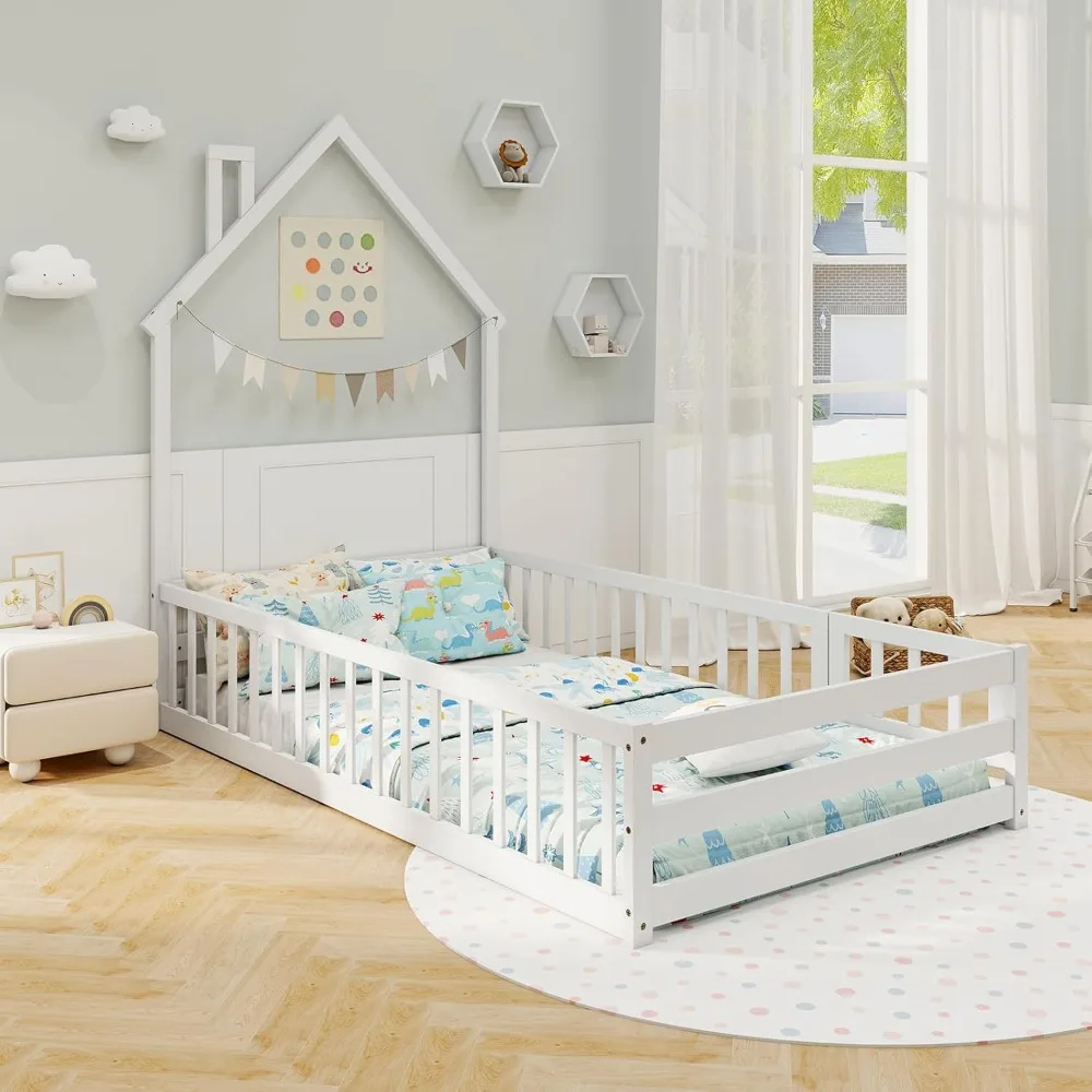 GORELAX Twin Floor Bed, Montessori House Bed, Floor Kid House Bed Frame with Fence, No Box Spring Needed, Wood Twin Size Platfor
GORELAX Twin Floor Bed, Montessori House Bed, Floor Kid House Bed Frame with Fence, No Box Spring Needed, Wood Twin Size Platfor