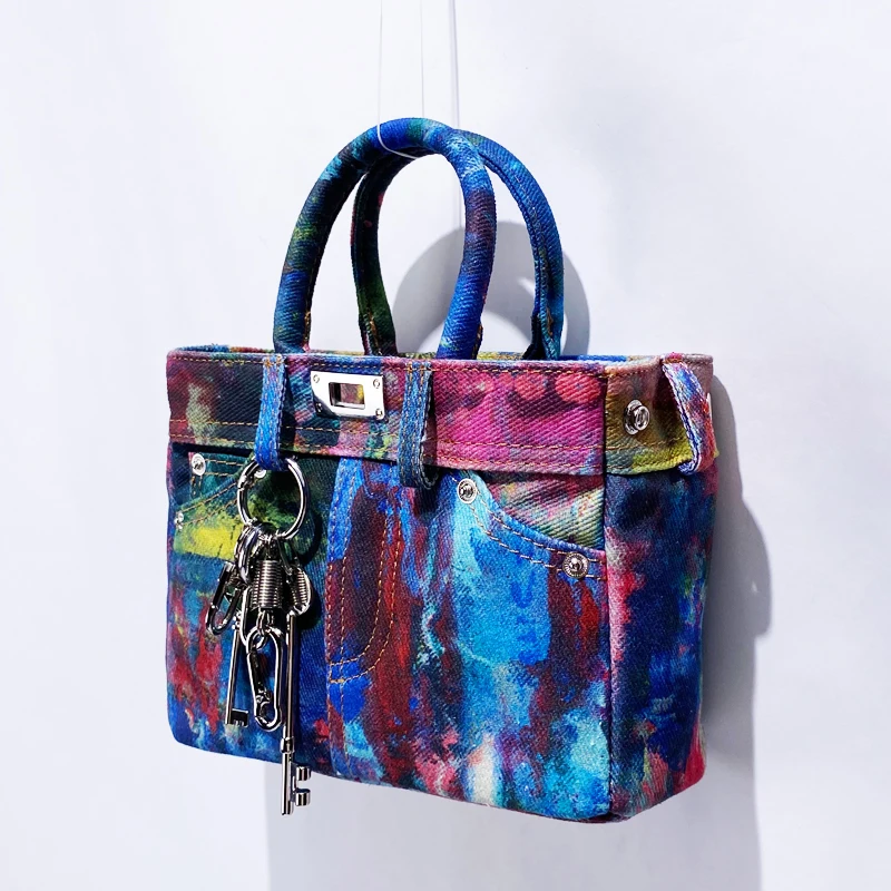 Casual Rainbow Small Denim Bags For Women Luxury Designer Handbags Purses 2025 New In Washing Process Key Pendant Cloth Shoulder
Casual Rainbow Small Denim Bags For Women Luxury Designer Handbags Purses 2025 New In Washing Process Key Pendant Cloth Shoulder