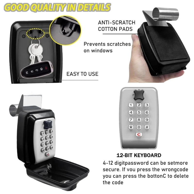 Vehicle Window Mount Lock Box produced Of Strong Metal For Secure Storage And Automobile Sharing Platforms H8WD
Vehicle Window Mount Lock Box produced Of Strong Metal For Secure Storage And Automobile Sharing Platforms H8WD