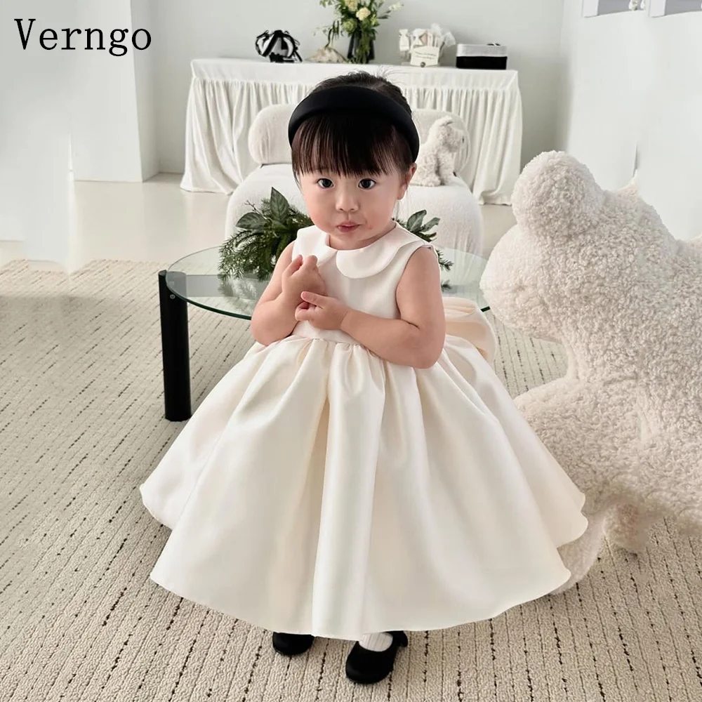 Verngo lvory Satin Girl Birthday Party Dress Sleeveless A Line Maxi Kid Flowers Dress Bow Elegant Prom Gown Customized
Verngo lvory Satin Girl Birthday Party Dress Sleeveless A Line Maxi Kid Flowers Dress Bow Elegant Prom Gown Customized