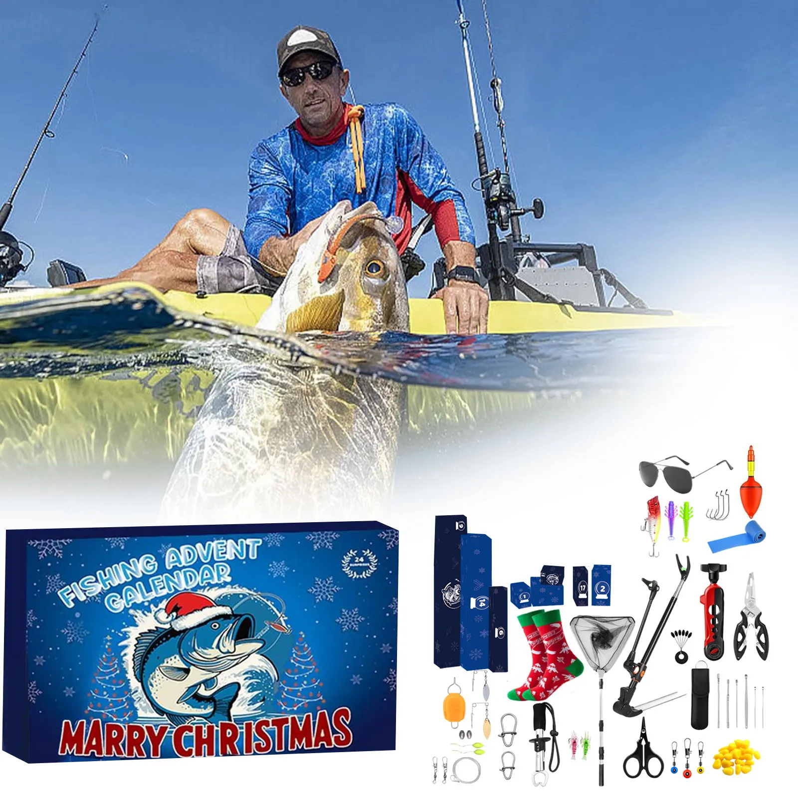 2025 комплект рыболовных инструментов и аксессуаров для мальчиков, 24-дневный рождественский подарок с обратным отсчетом и различными рыболовными снастими подарками для любителей рыбалки
2025 комплект рыболовных инструментов и аксессуаров для мальчиков, 24-дневный рождественский подарок с обратным отсчетом и различными рыболовными снастими подарками для любителей рыбалки