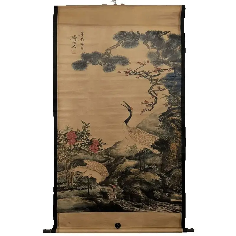 China old Celebrity paintings- Qi Baishi's watercolor painting of two cranes, flowers, and birds Scroll Hanging paintings
China old Celebrity paintings- Qi Baishi's watercolor painting of two cranes, flowers, and birds Scroll Hanging paintings