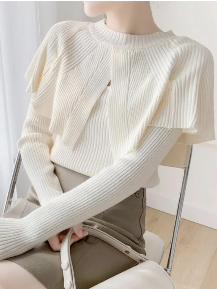 Korean Style O Neck Fake Two-piece Long Sleeve Sweater Elegant Casual Black Slim Knit Top Women 2024 Spring Winter X695
Korean Style O Neck Fake Two-piece Long Sleeve Sweater Elegant Casual Black Slim Knit Top Women 2024 Spring Winter X695
