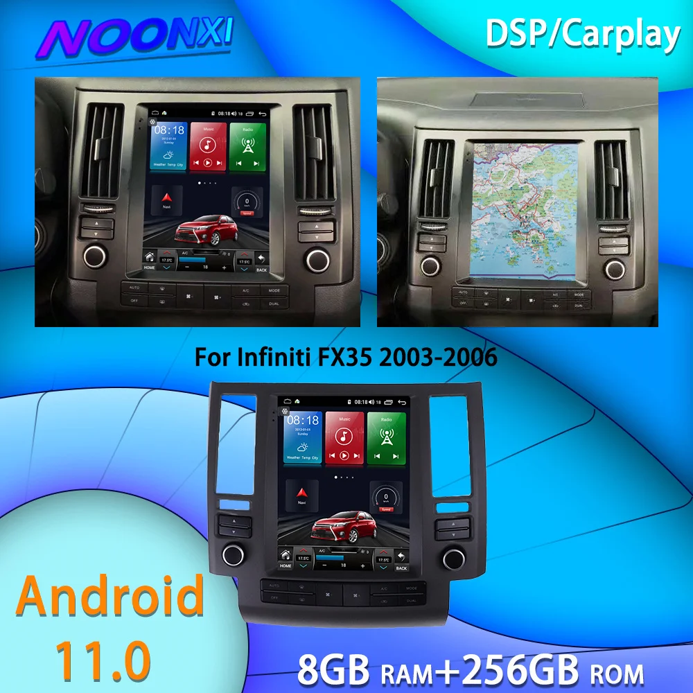 Для Infiniti FX FX35 FX45 2003-2006 все в одном автомобиль Tesla экран Аудио Интеллектуальная система Радио 2 Din видео плееры GPS Android 11
Для Infiniti FX FX35 FX45 2003-2006 все в одном автомобиль Tesla экран Аудио Интеллектуальная система Радио 2 Din видео плееры GPS Android 11