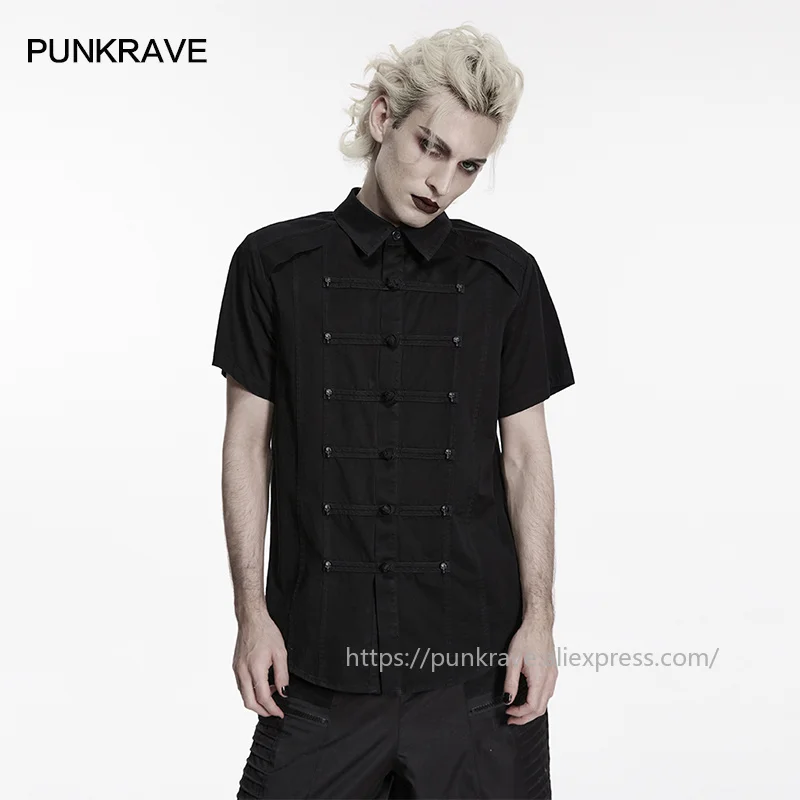 PUNK RAVE Men's Punk Frog Button Non-elastic Cotton Classic Shirt Chinese Style Double Breasted Personalized Dark Tops
PUNK RAVE Men's Punk Frog Button Non-elastic Cotton Classic Shirt Chinese Style Double Breasted Personalized Dark Tops