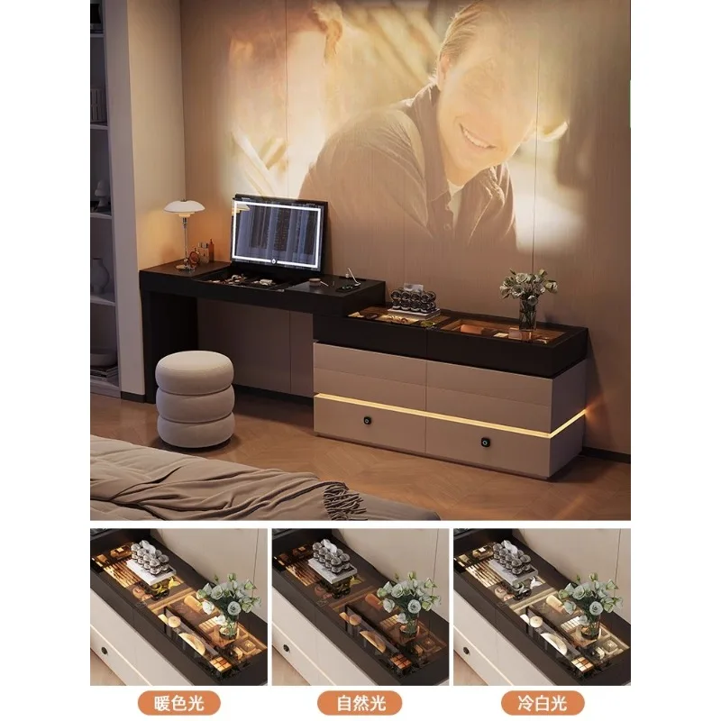 Small apartment right-angle L-shaped dresser semi-enclosed bedside table master bedroom
Small apartment right-angle L-shaped dresser semi-enclosed bedside table master bedroom