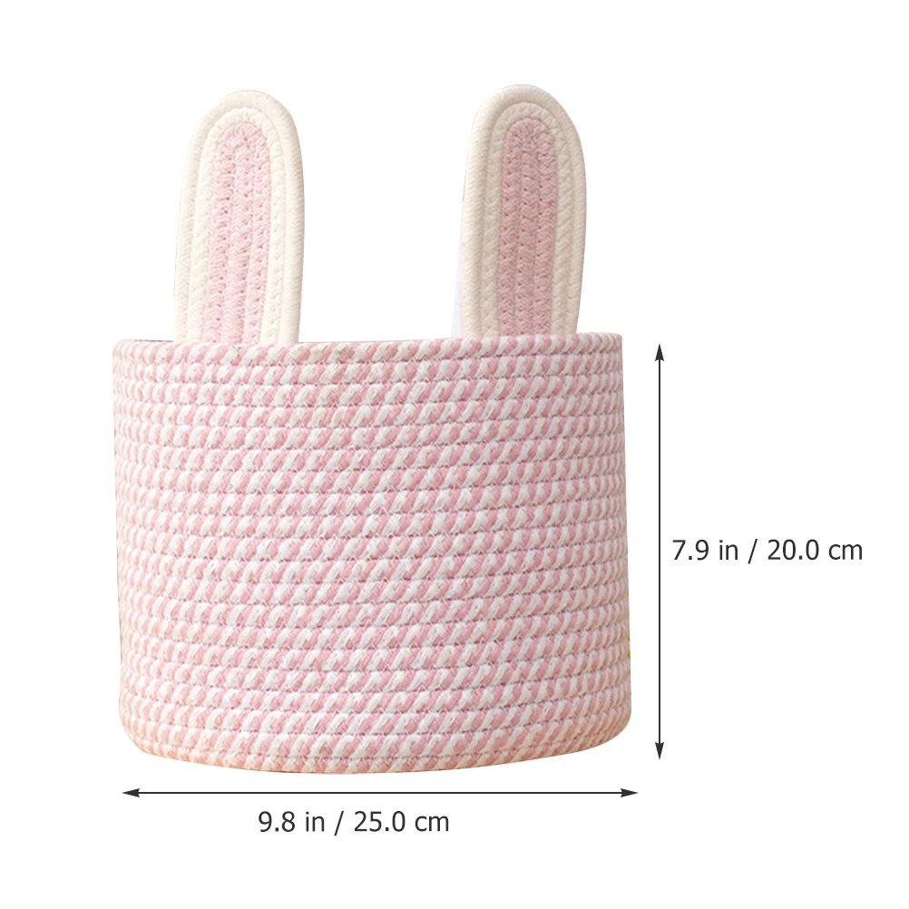 Lovely Rabbit Ear Cotton Rope Woven Desktop Organizer Home Decorative For Clothes Sundries Large Capacity No Lid Basket
Lovely Rabbit Ear Cotton Rope Woven Desktop Organizer Home Decorative For Clothes Sundries Large Capacity No Lid Basket