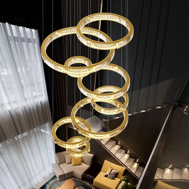 Современное украшение дома, хрустальная люстра, лестница, подвесной светильник, подвесные светильники для гостиной, внутреннее освещение
Современное украшение дома, хрустальная люстра, лестница, подвесной светильник, подвесные светильники для гостиной, внутреннее освещение