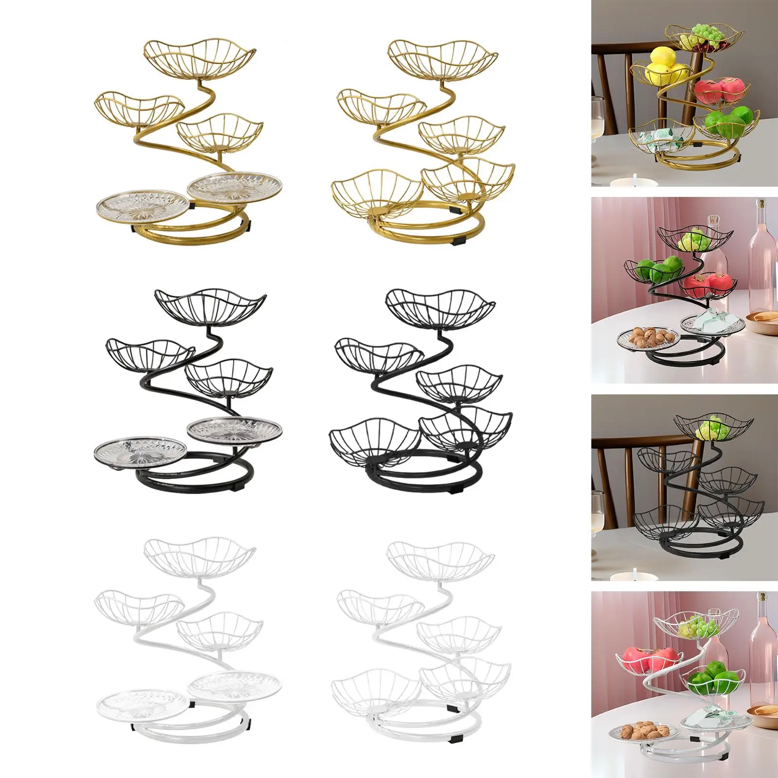 5 Tier Fruit Basket Bowl Modern Large Capacity Sturdy Counter Space Saving Stand Rack Metal Wire Fruit Holder Storage Organizer
5 Tier Fruit Basket Bowl Modern Large Capacity Sturdy Counter Space Saving Stand Rack Metal Wire Fruit Holder Storage Organizer