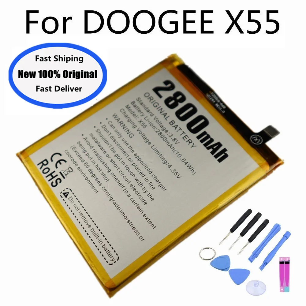 2800 мАч 100% Оригинальный аккумулятор для телефона DOOGEE X55 высокое качество + номер отслеживания + Инструменты
2800 мАч 100% Оригинальный аккумулятор для телефона DOOGEE X55 высокое качество + номер отслеживания + Инструменты