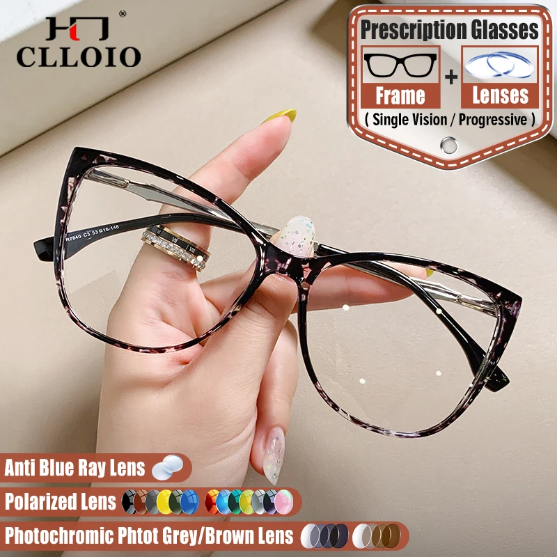 CLLOIO Women Lightweight Anti Blue Light Prescription Glasses Fashion Cat Eye Myopia Eyeware Progressive Photochromic Eyeglasses
CLLOIO Women Lightweight Anti Blue Light Prescription Glasses Fashion Cat Eye Myopia Eyeware Progressive Photochromic Eyeglasses