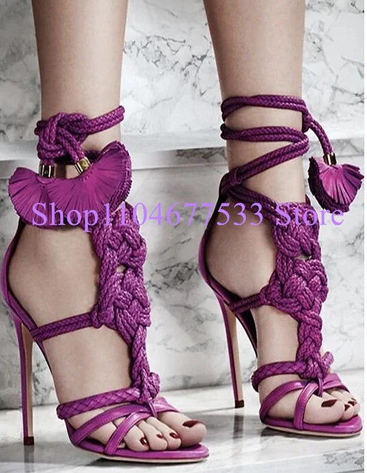Fashion Knot Fringe Thin Heel Lady Sandals Classical Design Cross-tied Lace-up Woman High Heels Sandals Shoes Sexy Dress Pumps
Fashion Knot Fringe Thin Heel Lady Sandals Classical Design Cross-tied Lace-up Woman High Heels Sandals Shoes Sexy Dress Pumps