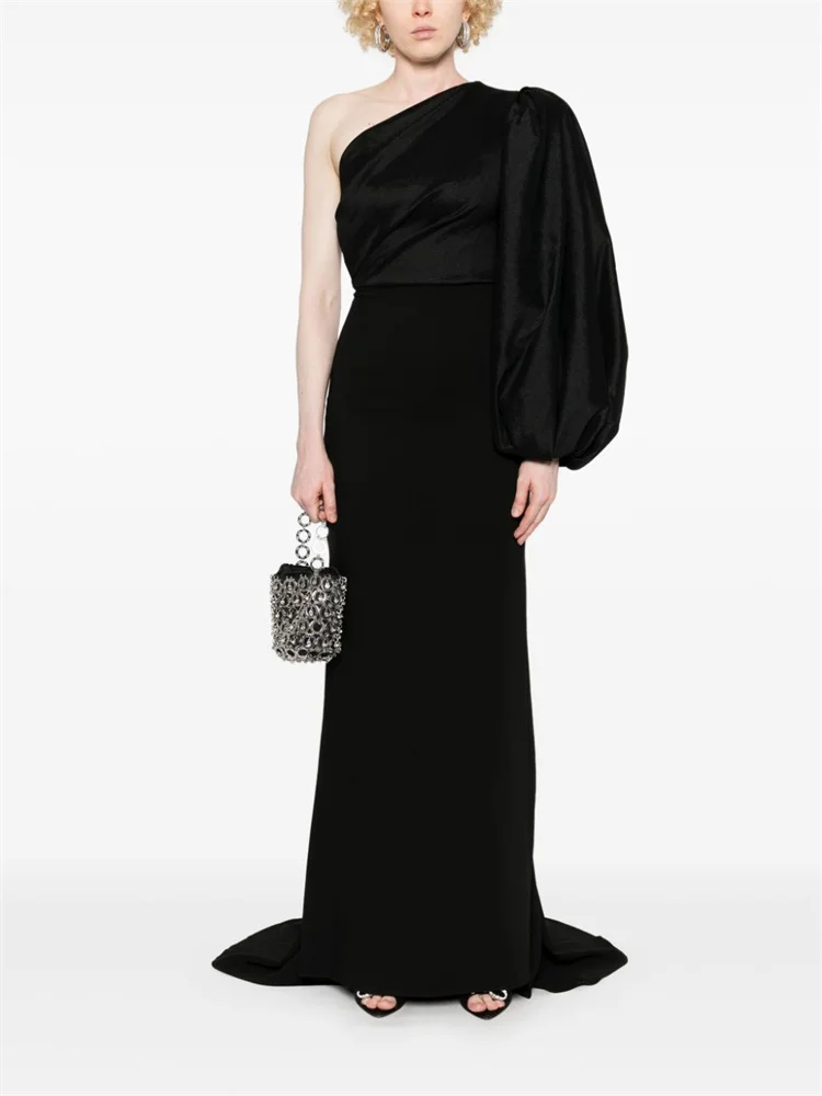 Customized Asymmetric Neckline Single Balloon Sleeve Taffeta Mermaid Evening Dress Sexy Back Zipper Floor Length Gown For Women
Customized Asymmetric Neckline Single Balloon Sleeve Taffeta Mermaid Evening Dress Sexy Back Zipper Floor Length Gown For Women