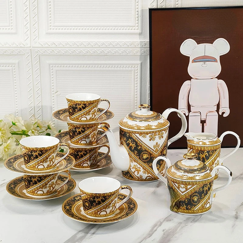 Retro High-Grade Fan's Black Gold Coffee Pot Cup and Saucer Coffee Set Set Coffee Shop Afternoon Gift
Retro High-Grade Fan's Black Gold Coffee Pot Cup and Saucer Coffee Set Set Coffee Shop Afternoon Gift