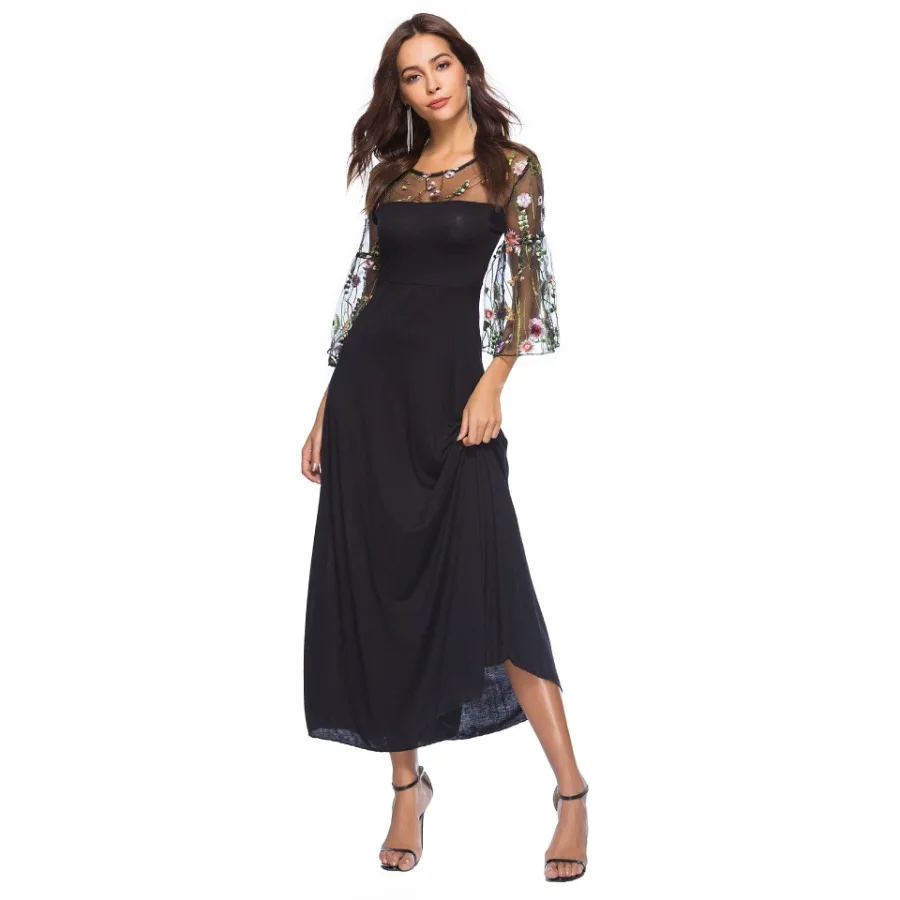 【New style】 summer new large-size women's clothing lace embroidered dress, long skirt, short-sleeved hot sales
【New style】 summer new large-size women's clothing lace embroidered dress, long skirt, short-sleeved hot sales