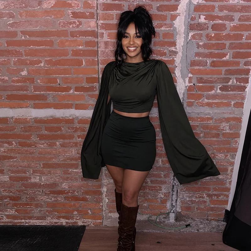 Chaxiaoa Two Piece Sets Women Skirt Suits 2026 Summer Long Sleeve Crop Tops + Bodycon Mini Skirt Female Party Club Matching Set
Chaxiaoa Two Piece Sets Women Skirt Suits 2026 Summer Long Sleeve Crop Tops + Bodycon Mini Skirt Female Party Club Matching Set