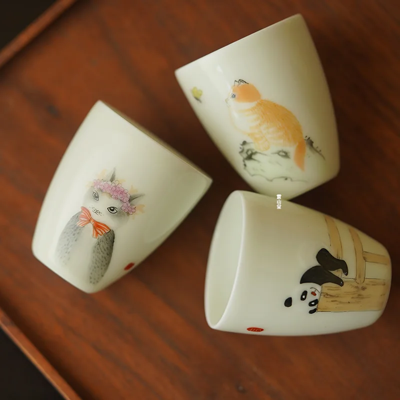 Hand-Painted Ceramic Tea Cup Transparent Single Owner Cup Cute Small Single Cup Jingdezhen Tea Set Chinese Style Cartoon Elem...
Hand-Painted Ceramic Tea Cup Transparent Single Owner Cup Cute Small Single Cup Jingdezhen Tea Set Chinese Style Cartoon Elem...