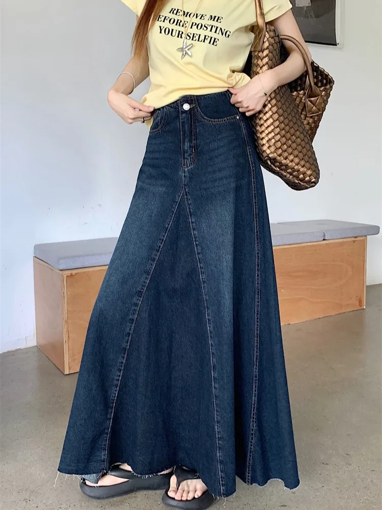 Retro American Blue Denim High Waist f Skirt Women's Autumn Slim Fi Tail Skirt Large Swing Skirt Commute A-Line Skirt
Retro American Blue Denim High Waist f Skirt Women's Autumn Slim Fi Tail Skirt Large Swing Skirt Commute A-Line Skirt