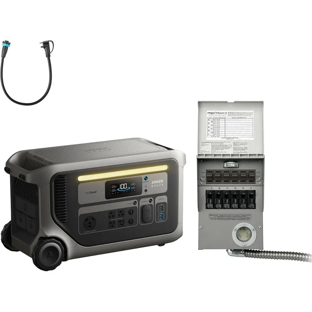 3000 Portable Power Station with Home Backup Kit, 3,072Wh, 6,000W Recharging, r Generator Home Use, Expandable to 24kWh, or Outa
3000 Portable Power Station with Home Backup Kit, 3,072Wh, 6,000W Recharging, r Generator Home Use, Expandable to 24kWh, or Outa
