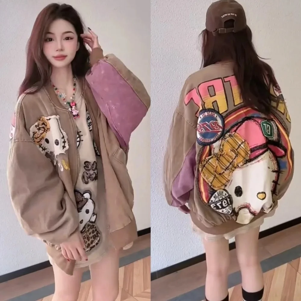 Женская джинсовая куртка-бомбер с вышивкой и стикером «Котенок», осенняя, свободного кроя, универсальная, 2026
Женская джинсовая куртка-бомбер с вышивкой и стикером «Котенок», осенняя, свободного кроя, универсальная, 2026