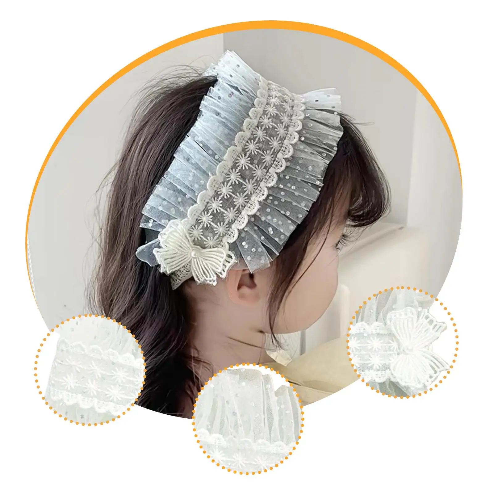 Girl Lolita Lace Mesh Headband Headdress Soft Hair Accessory for Holidays Stage
Girl Lolita Lace Mesh Headband Headdress Soft Hair Accessory for Holidays Stage