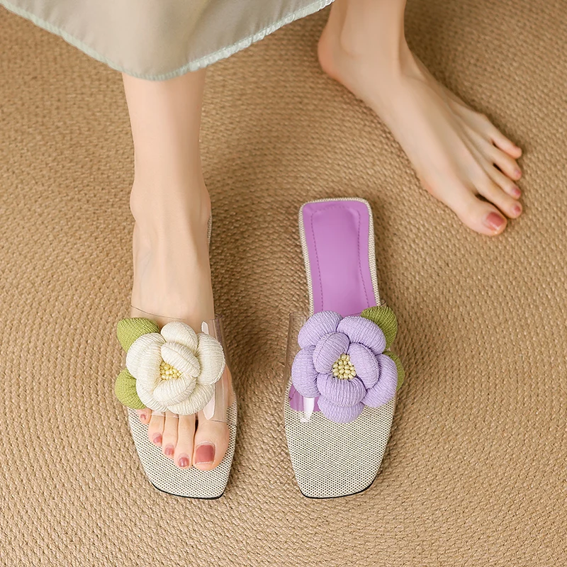 Korean Style Transparent PVC Sweet Flowers Flat Women Slippers Open Toe Girls Bohemian Ladies Dress Vacation Beach Slides Purple
Korean Style Transparent PVC Sweet Flowers Flat Women Slippers Open Toe Girls Bohemian Ladies Dress Vacation Beach Slides Purple