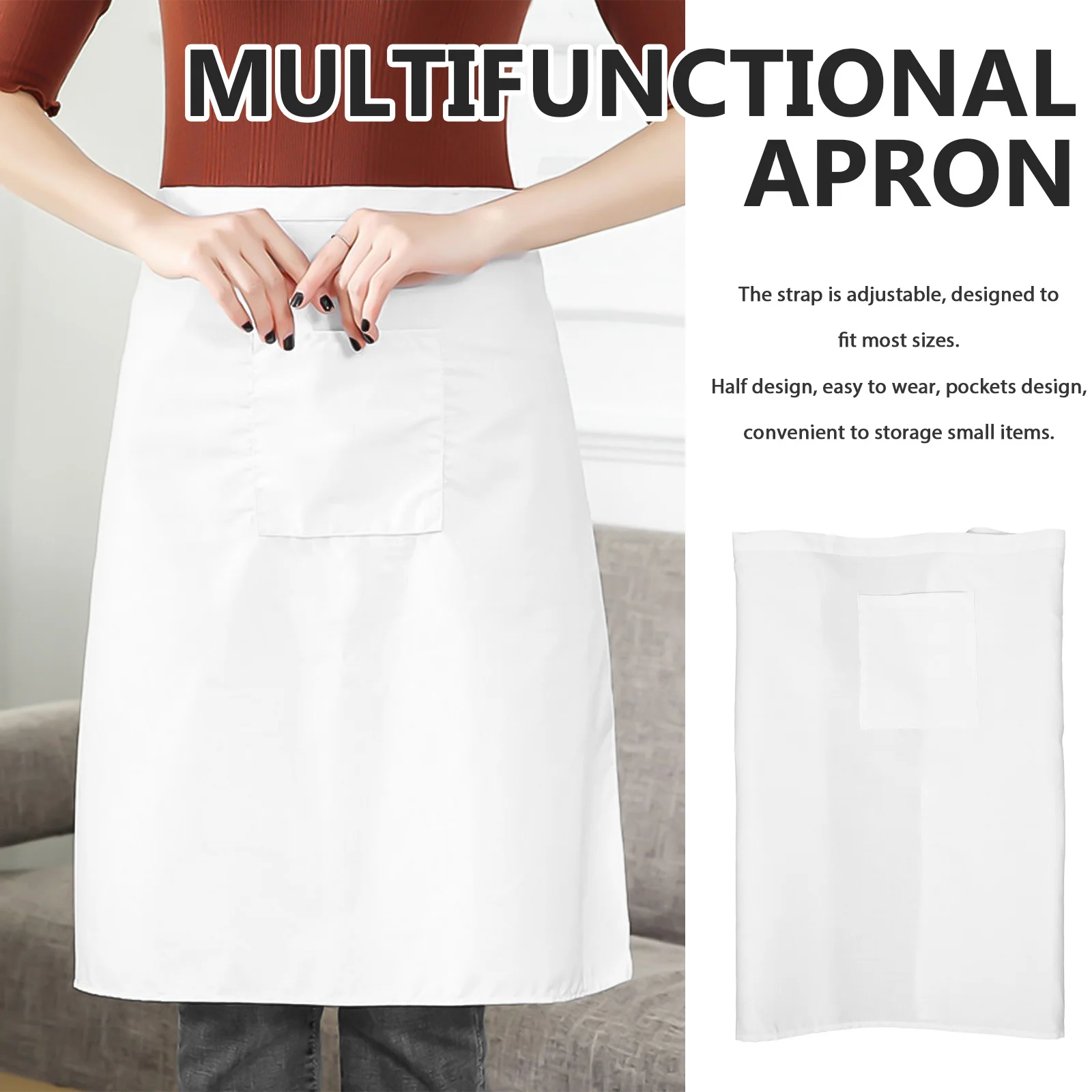Kitchen Apron Cotton Half Sleeveless with Storage Pockets for Baking Cooking Pastry Home Restaurant Use - White
Kitchen Apron Cotton Half Sleeveless with Storage Pockets for Baking Cooking Pastry Home Restaurant Use - White