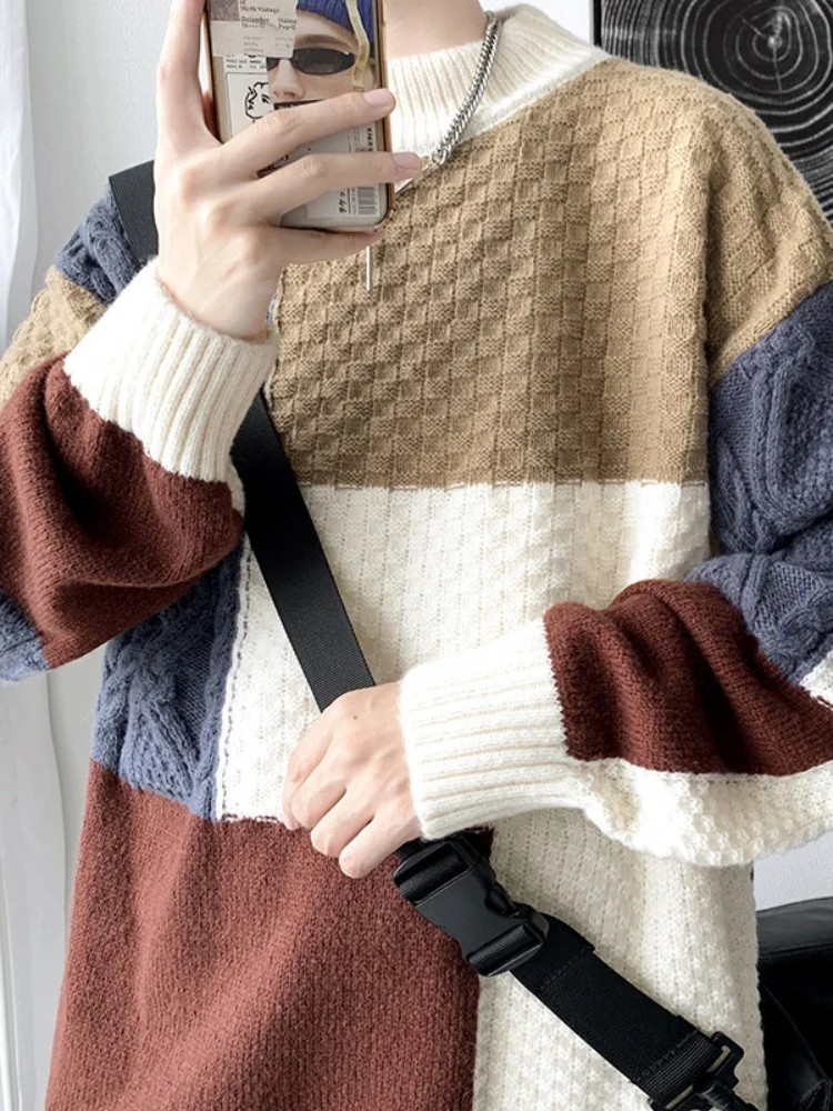 Американский ретро-свитер с вязаными вставками, мужской, осенне-зимний, с длинным рукавом, круглым вырезом, модель M, удобный крой, повседневная одежда
Американский ретро-свитер с вязаными вставками, мужской, осенне-зимний, с длинным рукавом, круглым вырезом, модель M, удобный крой, повседневная одежда