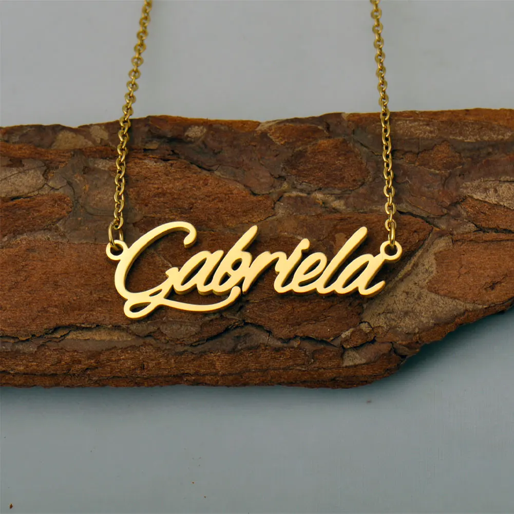 AOLOSHOW Gabriela Name Necklace Gold Color Stainless Steel Jewelry for Women's Personalized Nameplate Pendant Collar Choker
AOLOSHOW Gabriela Name Necklace Gold Color Stainless Steel Jewelry for Women's Personalized Nameplate Pendant Collar Choker