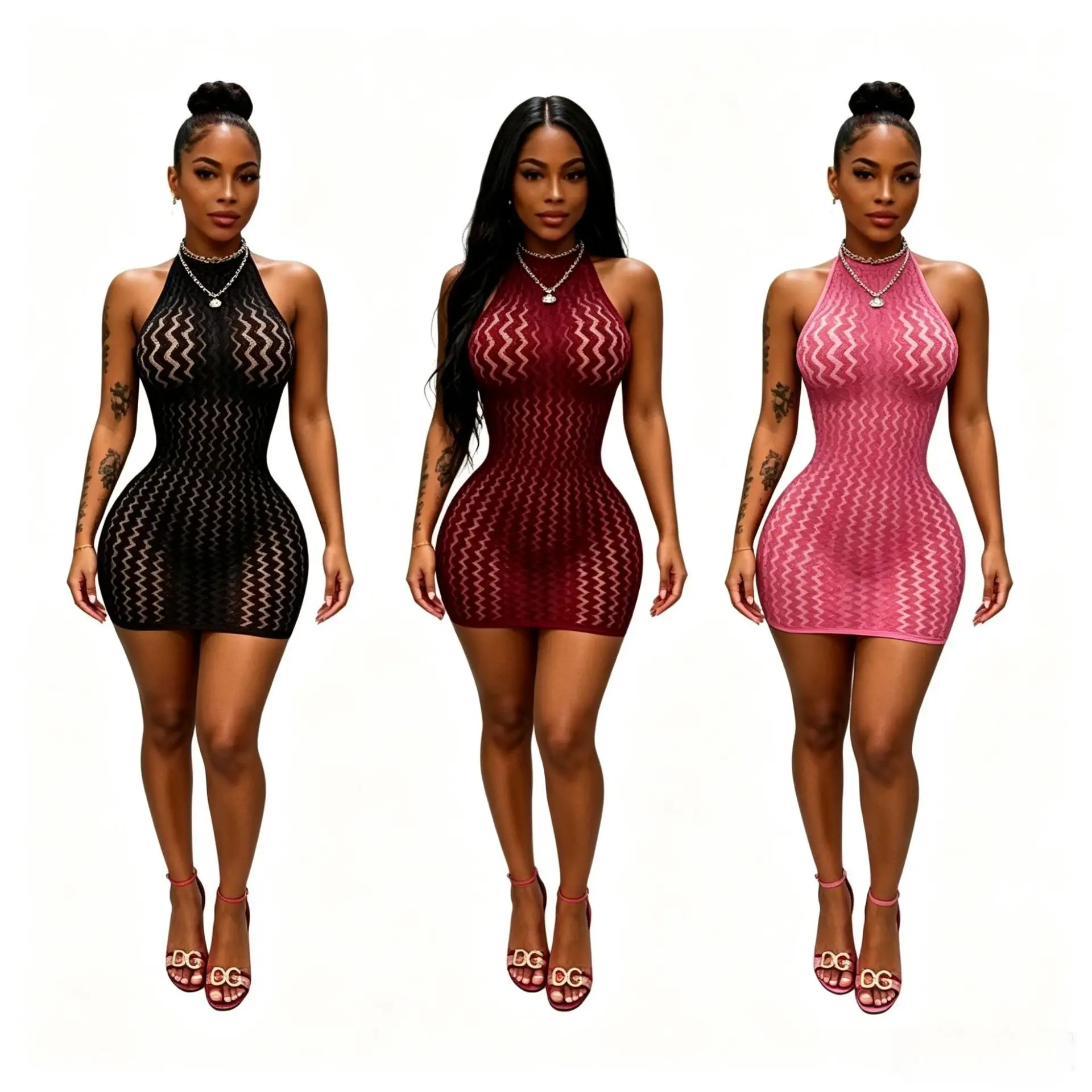 STYLISH LADY Zigzag See Through Mesh Halter Mini Dress 2026 Summer Women Back Tie Backless Bodycon Sexy Night Club Party Dress
STYLISH LADY Zigzag See Through Mesh Halter Mini Dress 2026 Summer Women Back Tie Backless Bodycon Sexy Night Club Party Dress