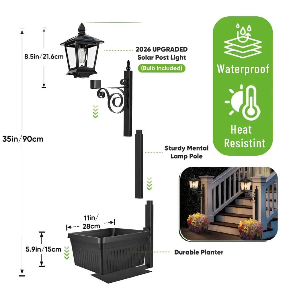 2 In 1 Outdoor Flower Pots Light with Planter Freestanding Planters Lamp IP54 Waterproof for Terrace Front Pedestrian Hall Decor
2 In 1 Outdoor Flower Pots Light with Planter Freestanding Planters Lamp IP54 Waterproof for Terrace Front Pedestrian Hall Decor