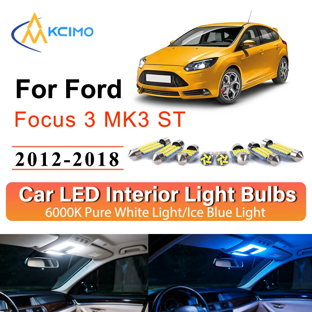 For Ford Focus 3 MK3 ST 2012-2018 Car Interior LED Lighting Kit No Wiring Dome Map Footwell Dash Light Auto Accessories
For Ford Focus 3 MK3 ST 2012-2018 Car Interior LED Lighting Kit No Wiring Dome Map Footwell Dash Light Auto Accessories