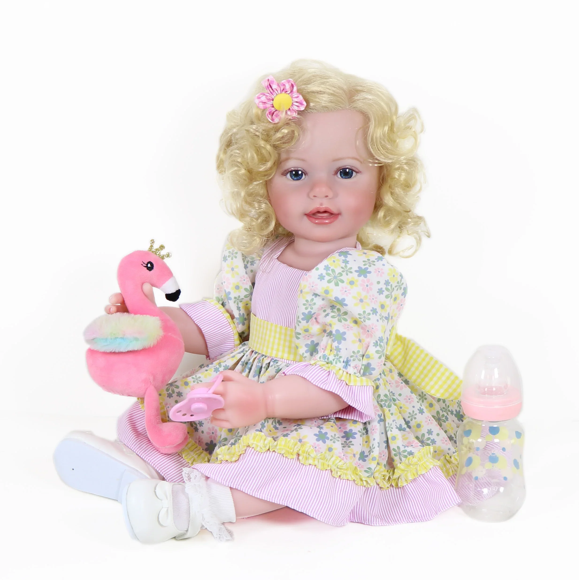 22 Inch Toddler Girl Doll with Flamingo Plush 3D Painted Skin Visible Veins Soft Full Vinyl Body Rooted Hair Collectible Figure
22 Inch Toddler Girl Doll with Flamingo Plush 3D Painted Skin Visible Veins Soft Full Vinyl Body Rooted Hair Collectible Figure