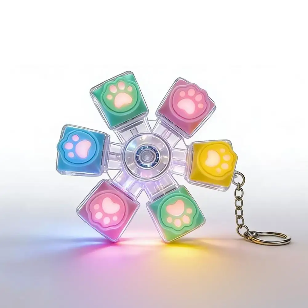Cat Paw Mechanical Keyboard Clicker Fidget Spinner Stress Relief Toy LED Light Silicone Sensory Keychain Toy
Cat Paw Mechanical Keyboard Clicker Fidget Spinner Stress Relief Toy LED Light Silicone Sensory Keychain Toy