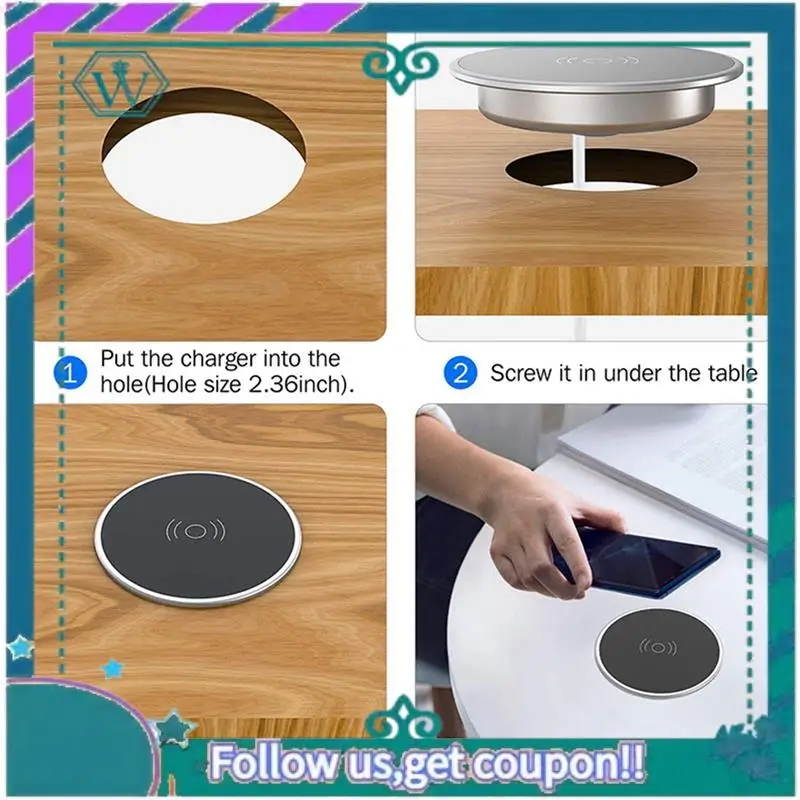 Upgraded 2X Built In Desktop Wireless Charger Desktop Furniture Embedded Fast Wireless Charger Charging For Smartphone
Upgraded 2X Built In Desktop Wireless Charger Desktop Furniture Embedded Fast Wireless Charger Charging For Smartphone