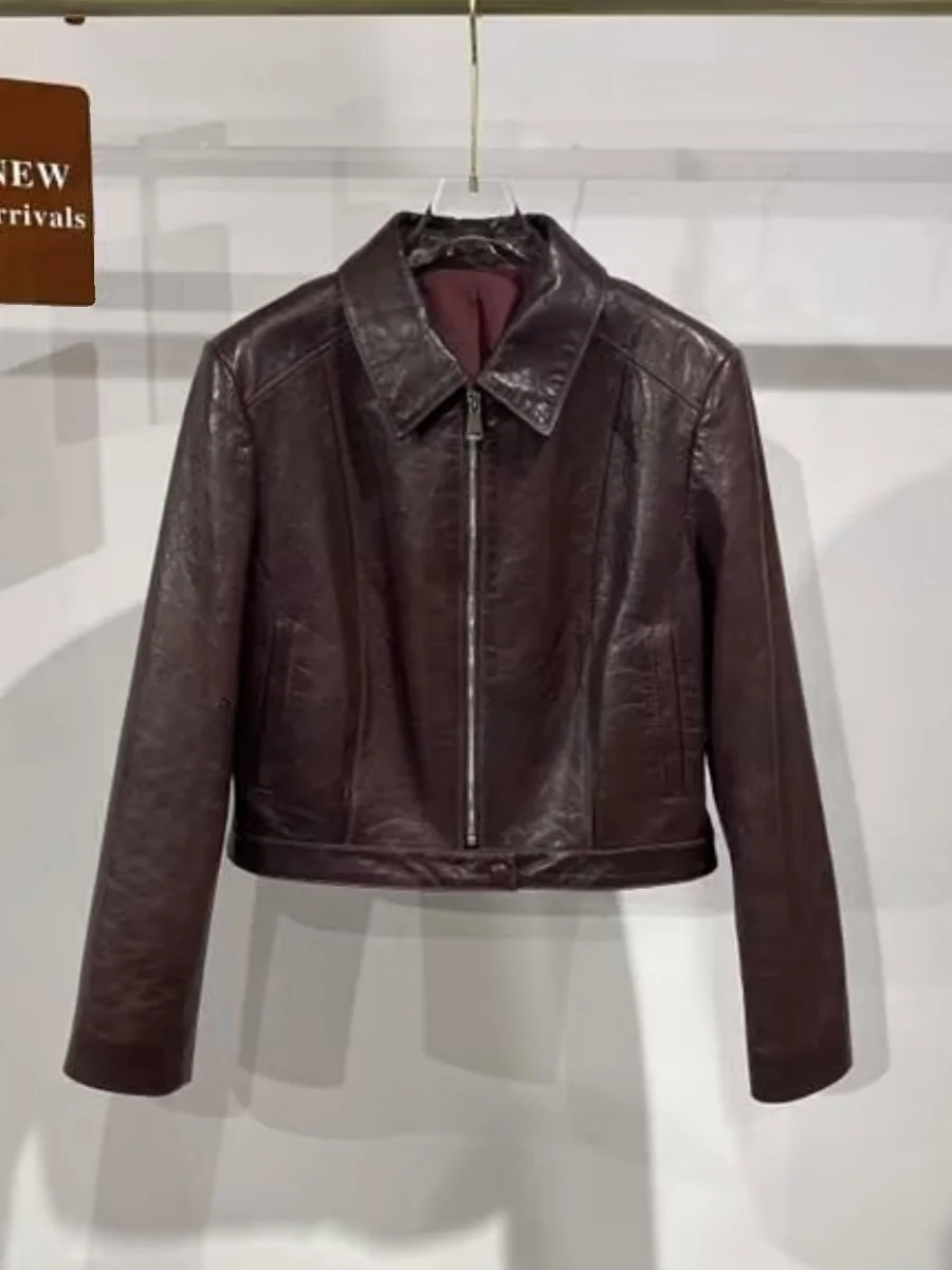 Slim Fit ort Leather Jaet for Women Zipper Collar Biker Sle Faionable Anti-Aging Outerwear Trendy Top by Xianglan
Slim Fit ort Leather Jaet for Women Zipper Collar Biker Sle Faionable Anti-Aging Outerwear Trendy Top by Xianglan