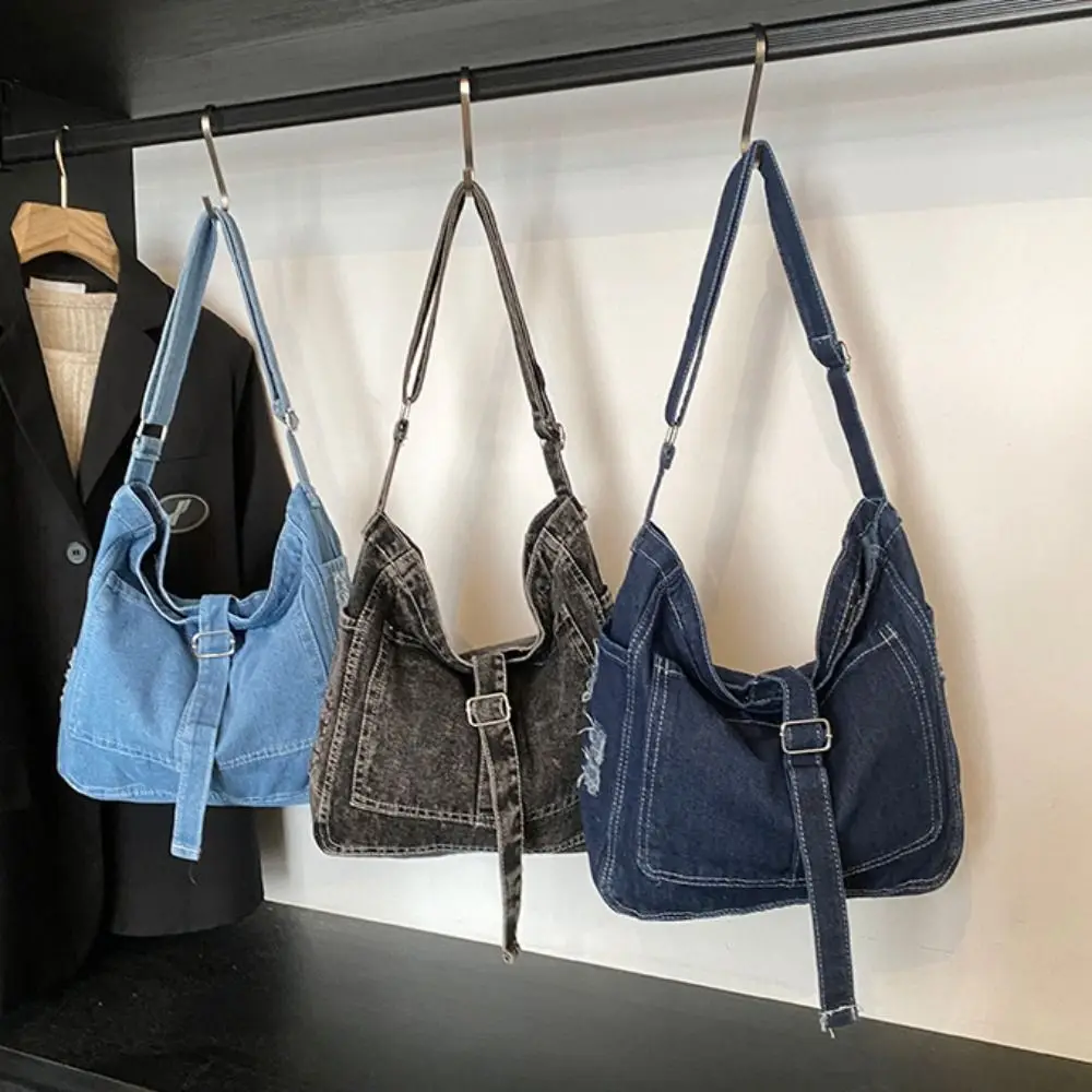 Shoulder Bag Denim Canvas Bag Crossbody Bag Street Style Vintage Handbag Buckle Strap Shopping Bag Simple Tote Bag Students
Shoulder Bag Denim Canvas Bag Crossbody Bag Street Style Vintage Handbag Buckle Strap Shopping Bag Simple Tote Bag Students