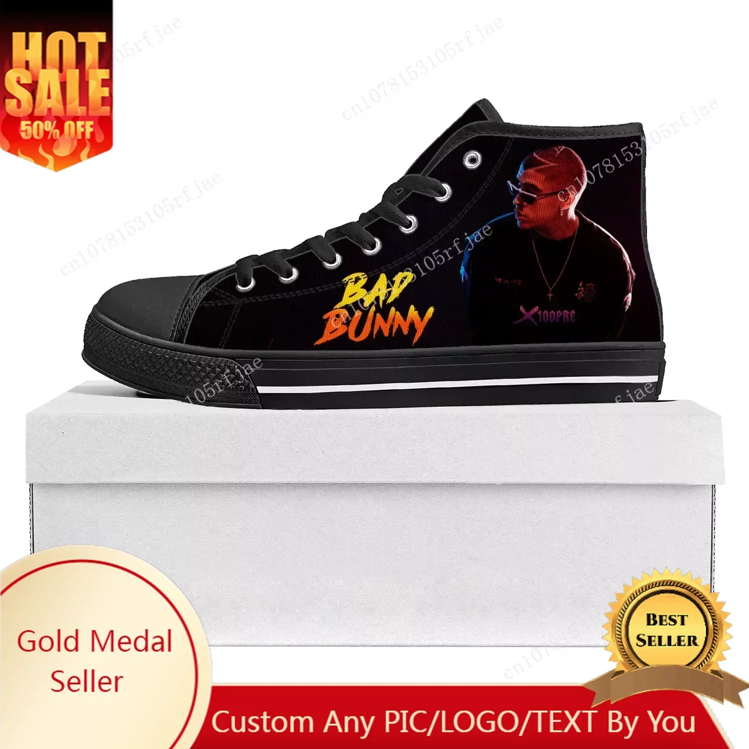 Bad Bunny Hot Hip Hop Rapper High Top High Quality Sneakers Mens Womens Teenager Canvas Sneaker Casual Couple Shoes Custom Shoe
Bad Bunny Hot Hip Hop Rapper High Top High Quality Sneakers Mens Womens Teenager Canvas Sneaker Casual Couple Shoes Custom Shoe