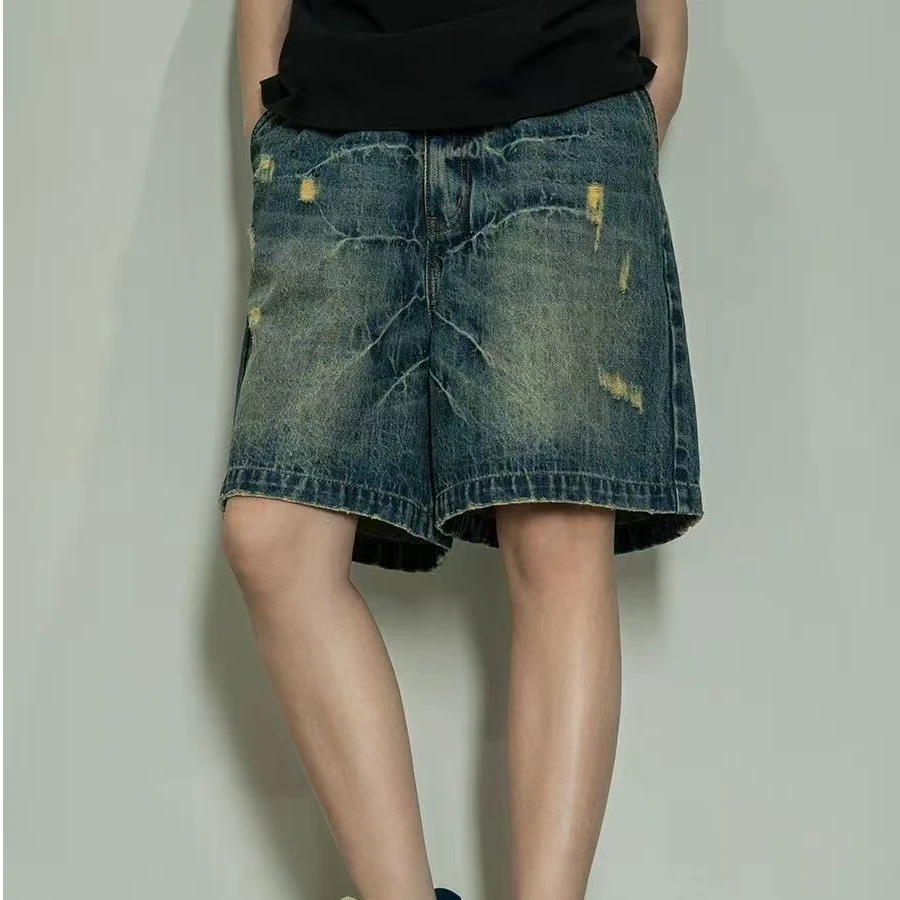 Summer Jorts Men's Denim Shorts Distressed Streetwear Loose Fit Casual Nonstretch Midlength Vintage Washed Faded Retro Urban
Summer Jorts Men's Denim Shorts Distressed Streetwear Loose Fit Casual Nonstretch Midlength Vintage Washed Faded Retro Urban